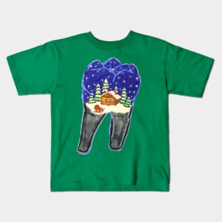 Tooth Snowglobe Kids T-Shirt